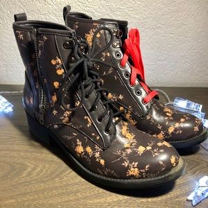Floral Motorcycle Boots by Matisse
